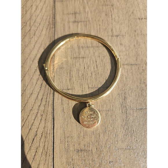 Kate Spade Bracelet Pink Libra Charm Rhinestone Horoscope Sign Bangle Hinged - Picture 2 of 9